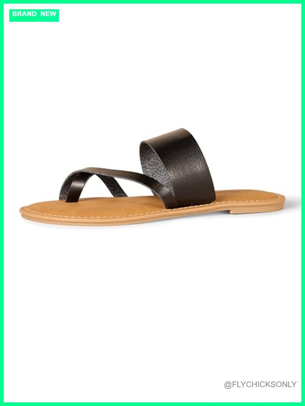 Women's Flip Flop Sandals Faux Leather Toe Loop Slide Comfort Padded